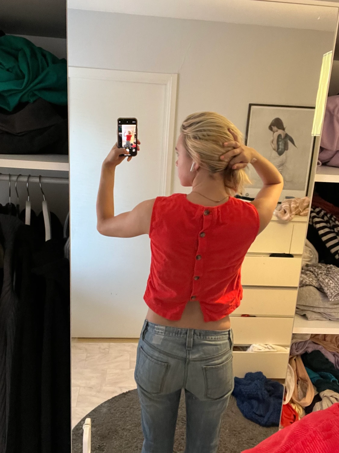 Corallfärgad topp - 90