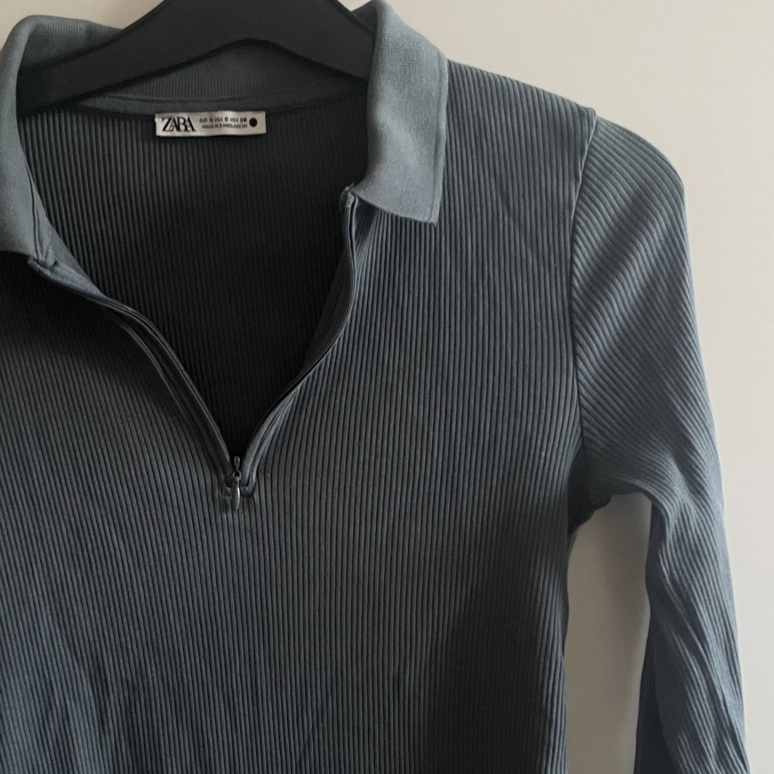 Ribbad topp halfzip  - 91