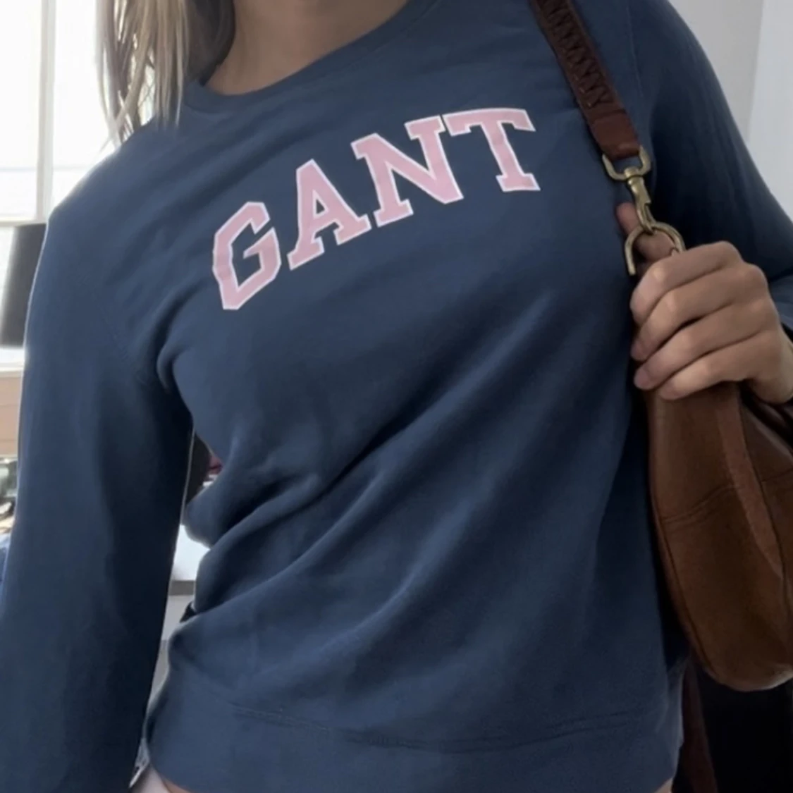 Gant collegetröja rosa och blå 