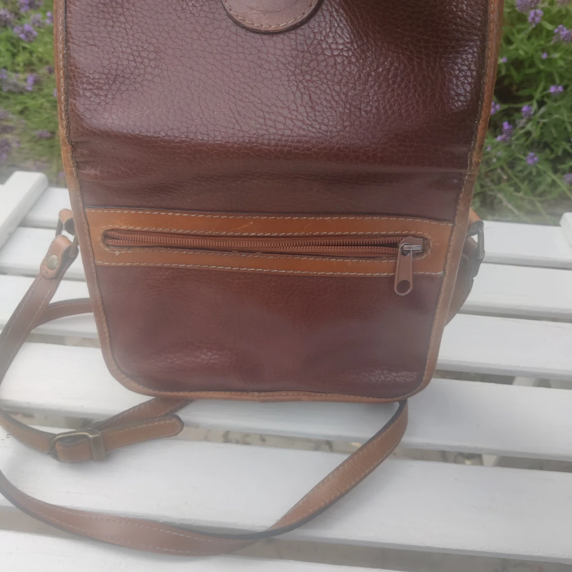 Vintage läderväska axelrem - 91