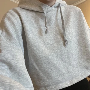 Hoodie - en hoodie från gina tricot som är lite kortare! skriv för fler bilder!🩶 (storlek xxs men funkar ganska bra för mig som är 166cm)