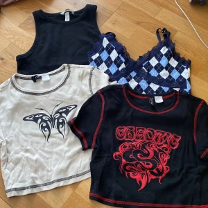 h&m crop tops/ linnen - alla är köpta på h&m, det svarya linnet är strl M och resten är i S. 40kr styck eller alla för 120kr. köparen står för frakt. 
