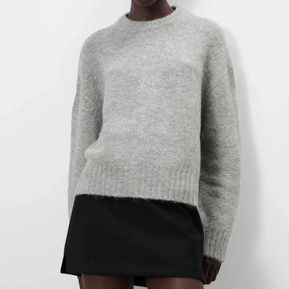 Grå stickad zara tröja - 91