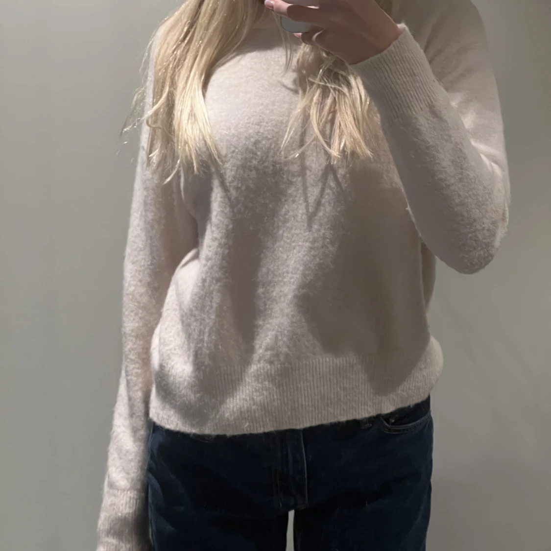 Ljusrosa stickad tröja 