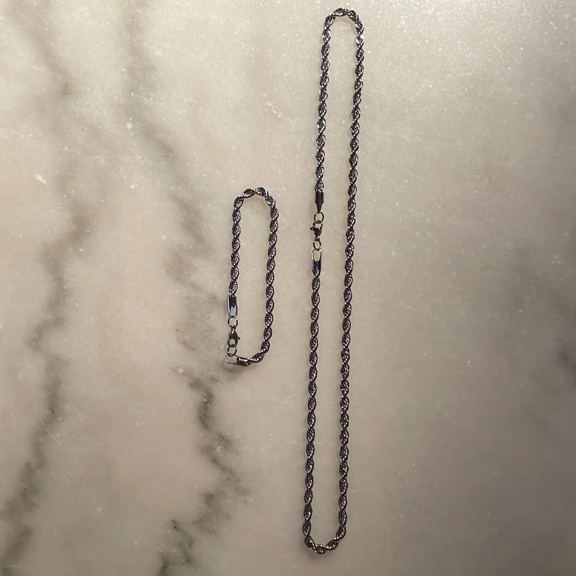 Rostfritt cordell halsband och armband