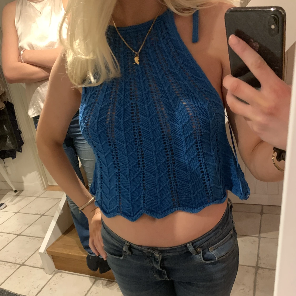 Blå topp från zara