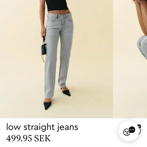 lågmidjade jeans - säljer dessa lågmidjade gråa jeansen då de är lite för små för mig i midjan! är i jätte fint skick!