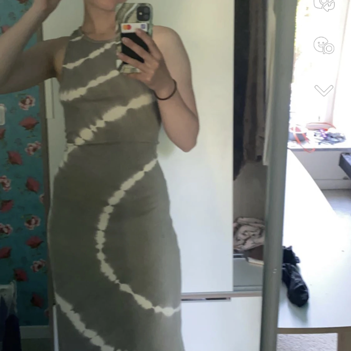 Långklänning grön storlek s 