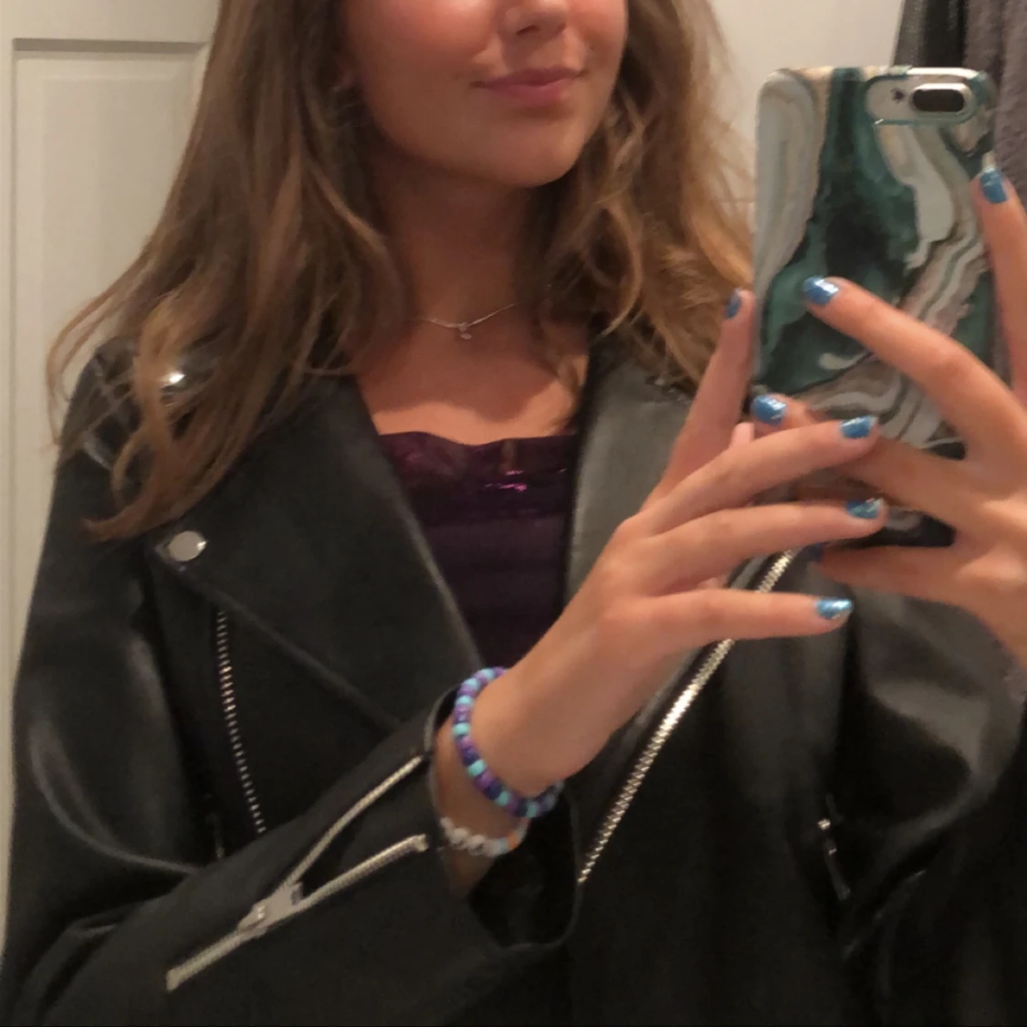 Svart skinnjacka  - 91