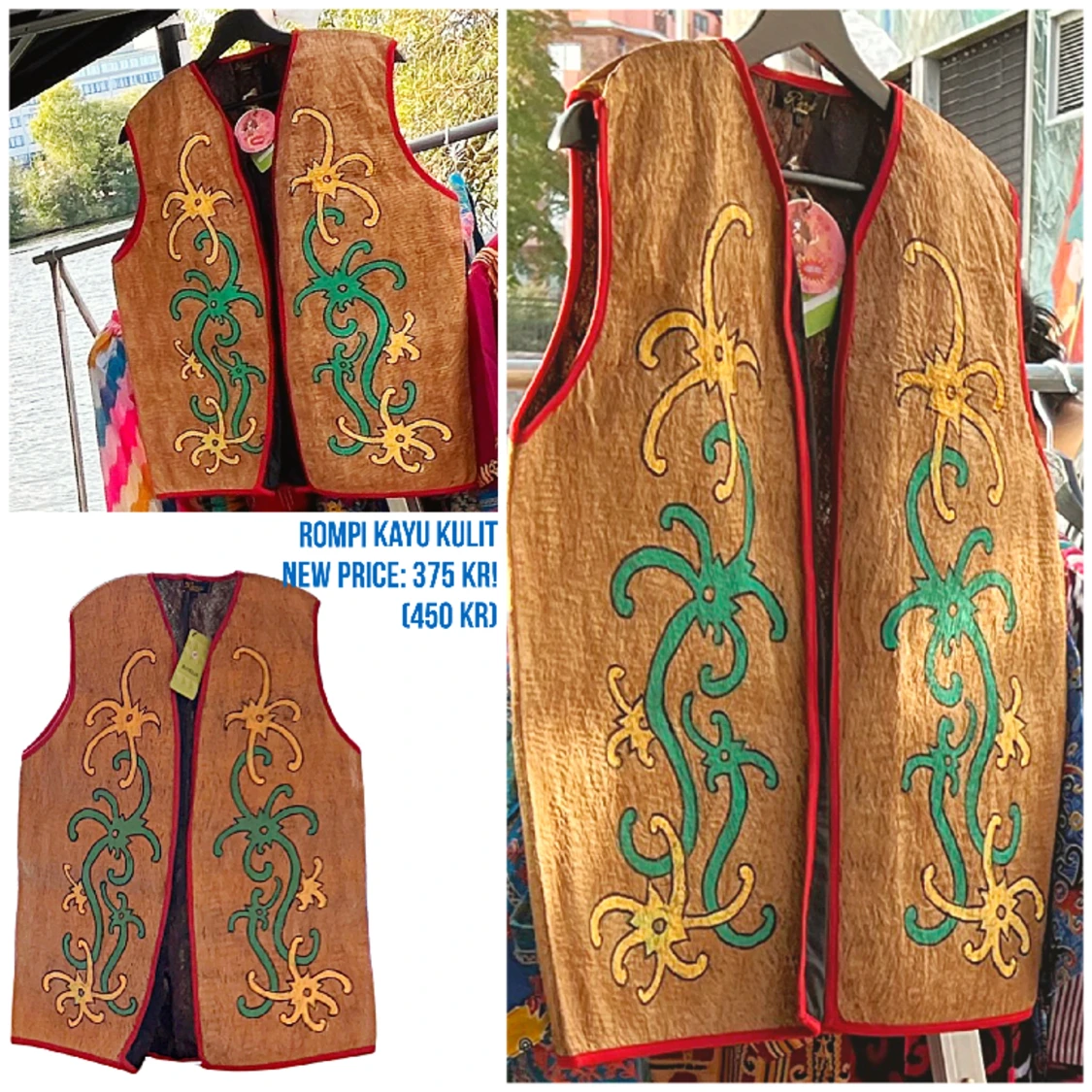 INDONESISK VÄST I TRÄBARK!