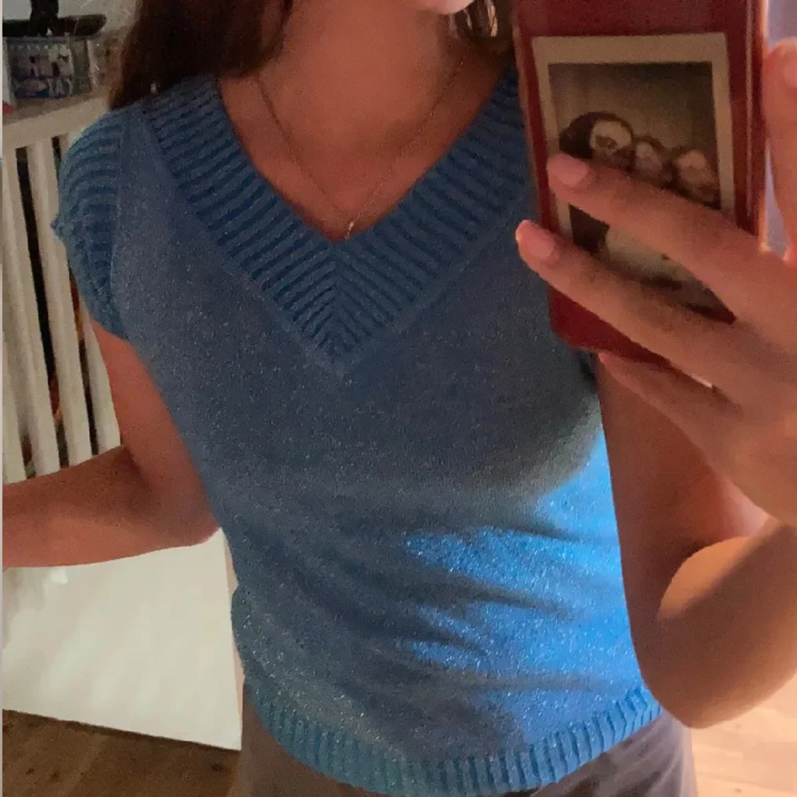 Glittrig blå T-shirt  - 91