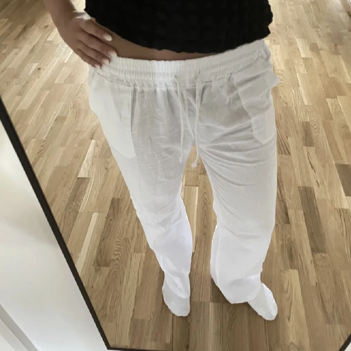 Vita lågmidjade linnebyxor!