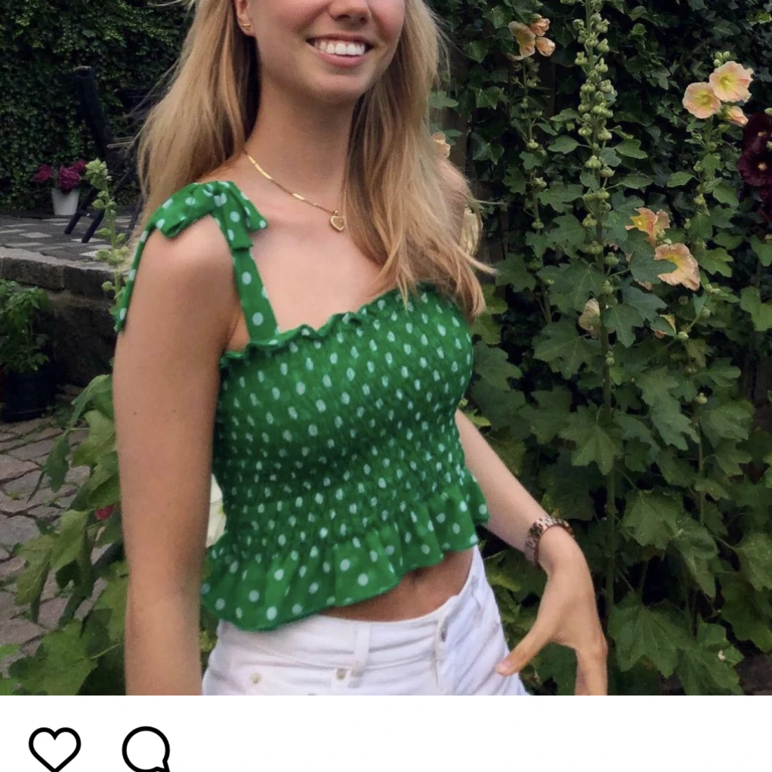 Grön prickig zara topp