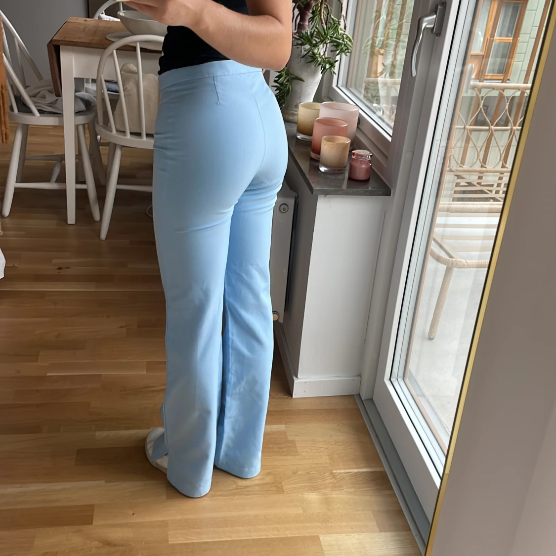 Ljusblå vintage kostymbyxor 