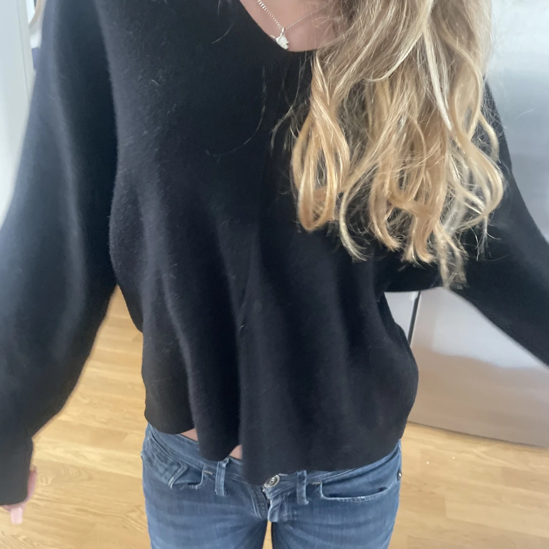 Svart Stickad Tröja - 90