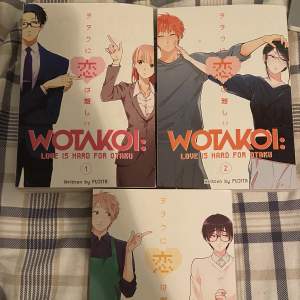 wotakoi love is hard for otaku vol 1-3 säljer mangan tillsammans för 450kr