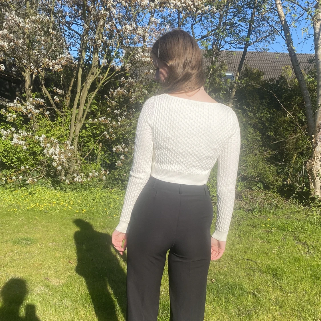 Vit stickad topp - 90