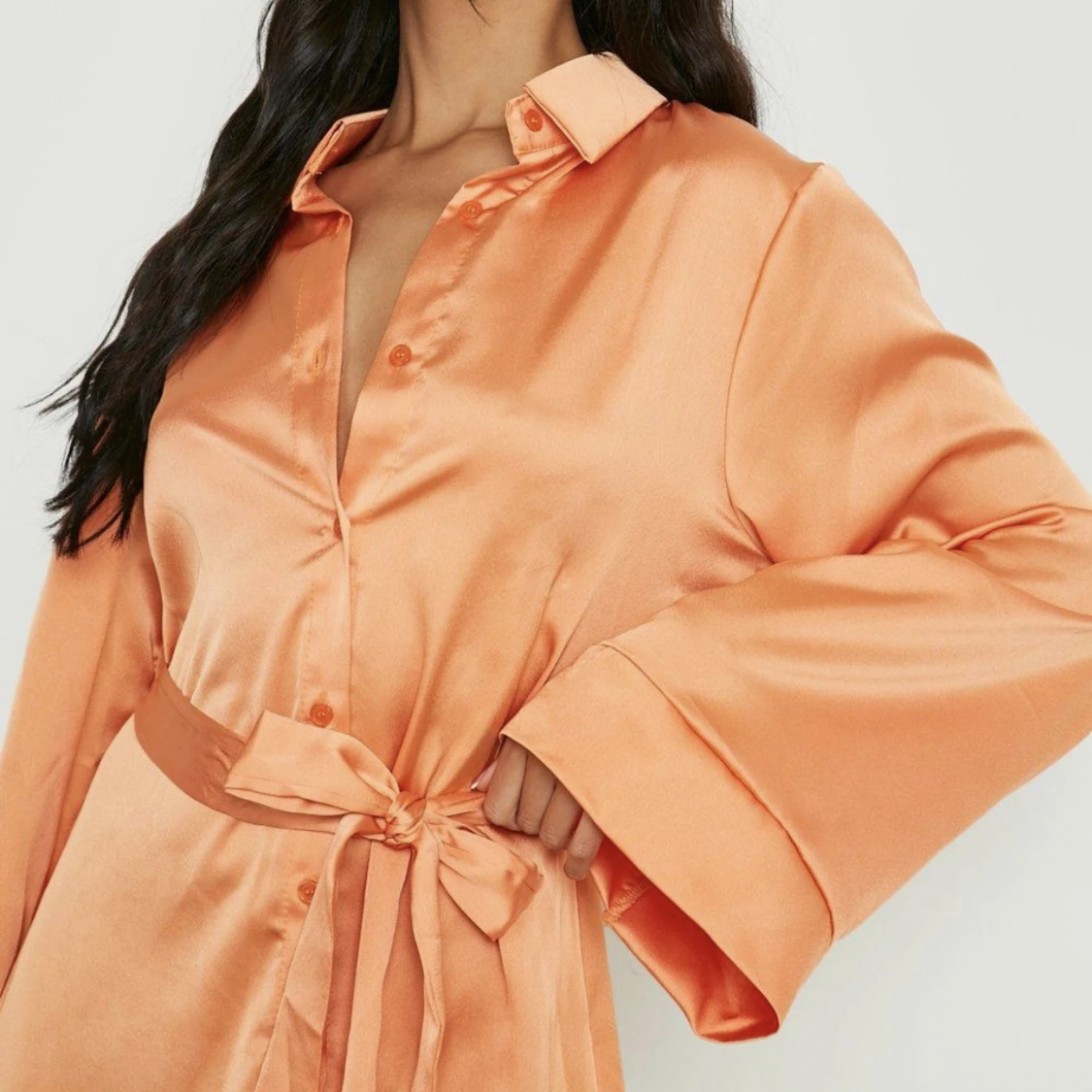 Orange skjortklänning - 91