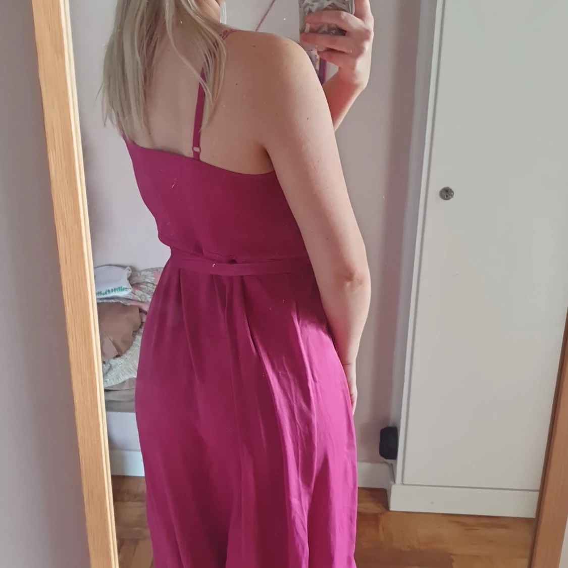 Magenta Silky Tie Dress - 90