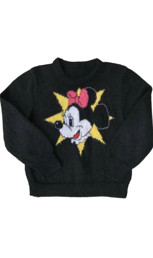Stickad Mimmi Pigg Tröja - Svart grovstickad tröja med Mimmi Pigg motiv. Bra skick! Ställ gärna frågor!😊