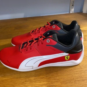 Ferrari Puma skor - Säljer mina riktigt fina ”Ferrari Drift Cat Delta” då jag inte har haft lust att använda dem. Skorna är helt oanvända och därför i super fint skick. Detta är de perfekta skorna för dig som älskar formel 1 eller är galen i Ferrari. Nypris: ca. 1 200kr