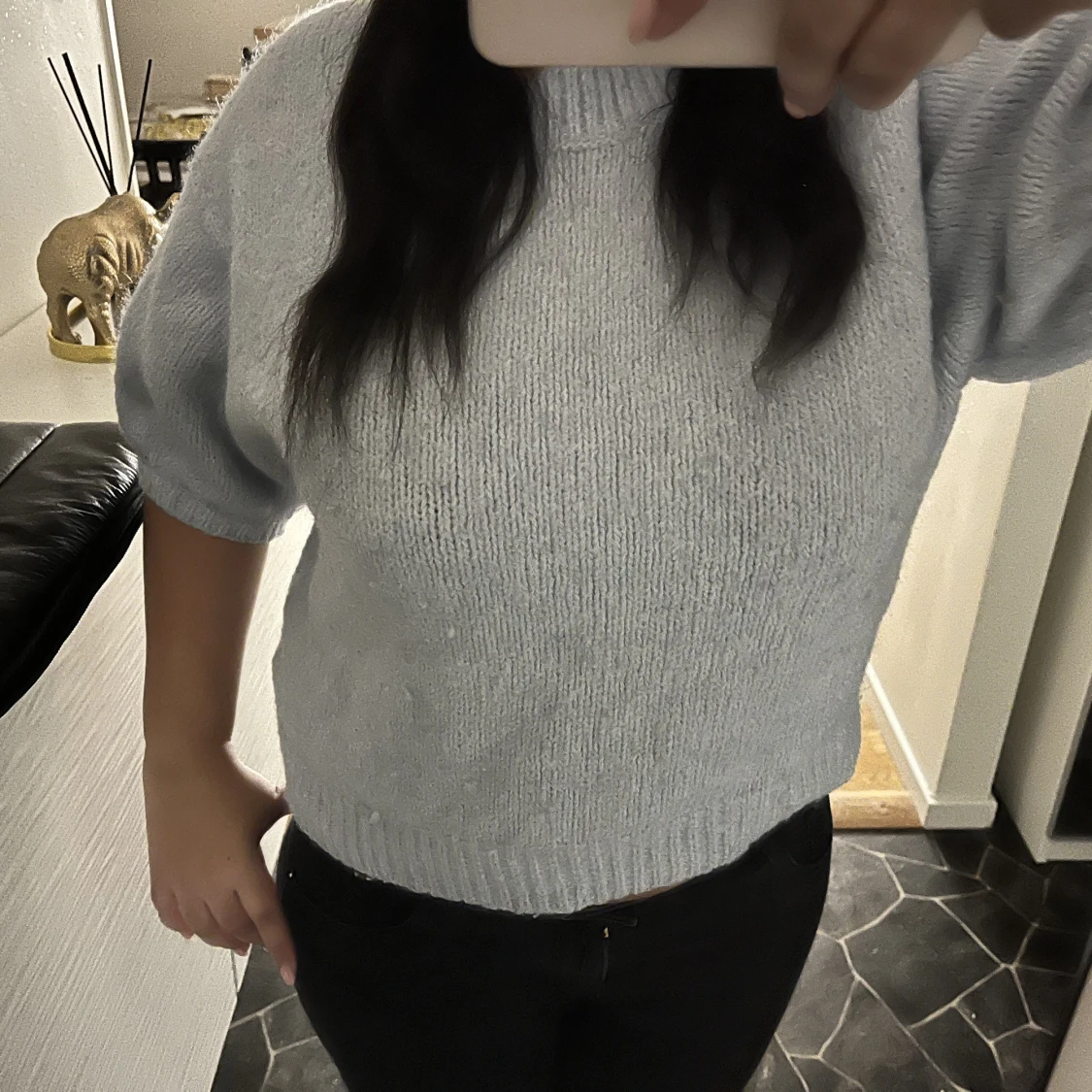 Stickad trekvartsarm