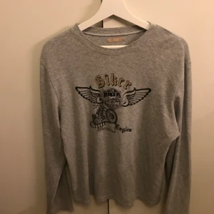 Grå långärmad tröja - Vintage långärmad tröja, Storlek L/XL