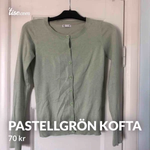  - Pastellgrön kofta/cardigan, använd ett fåtal gånger.