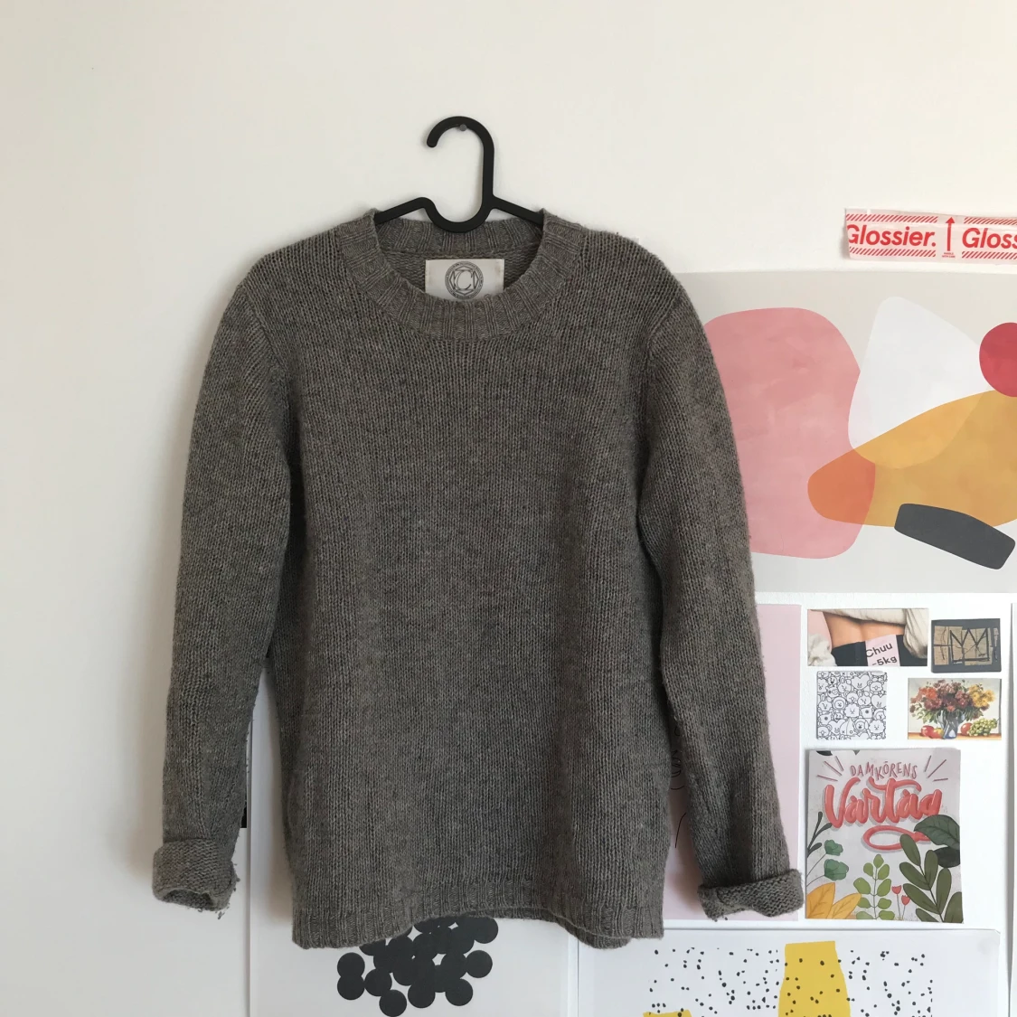 stickad grå tröja - 91