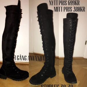  - Långa sköna vinter stövlar med snöre storlek 39/38  Ny pris 699kr mitt pris 380kr 1 gång använda så dom är väldigt nya