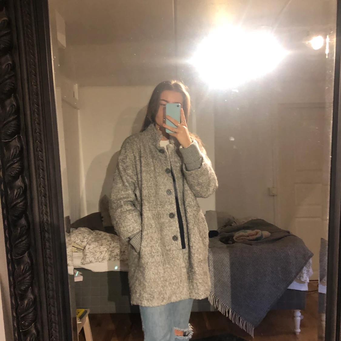 Stor o mysig höst/vår kappa  - 90