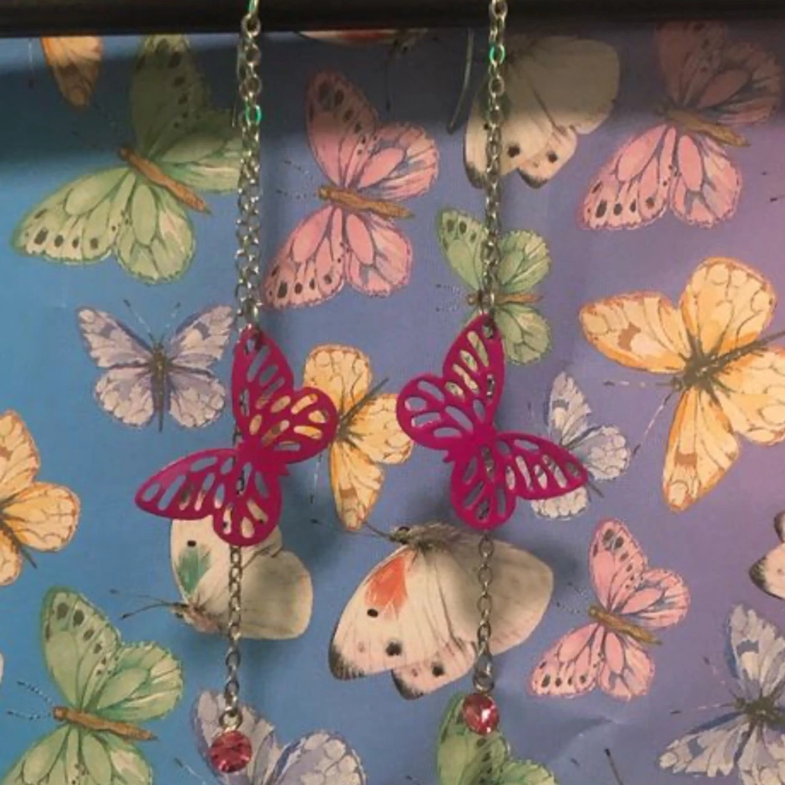 Dubbelkedjade örhängen fjärils💖