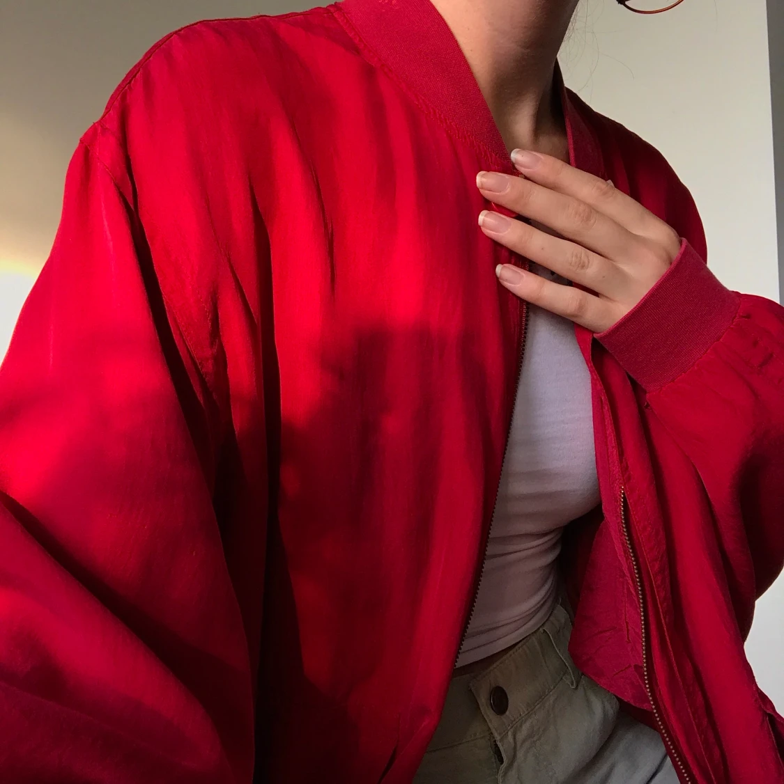 Paul & Shark vintage röd bomberjacka  - 90