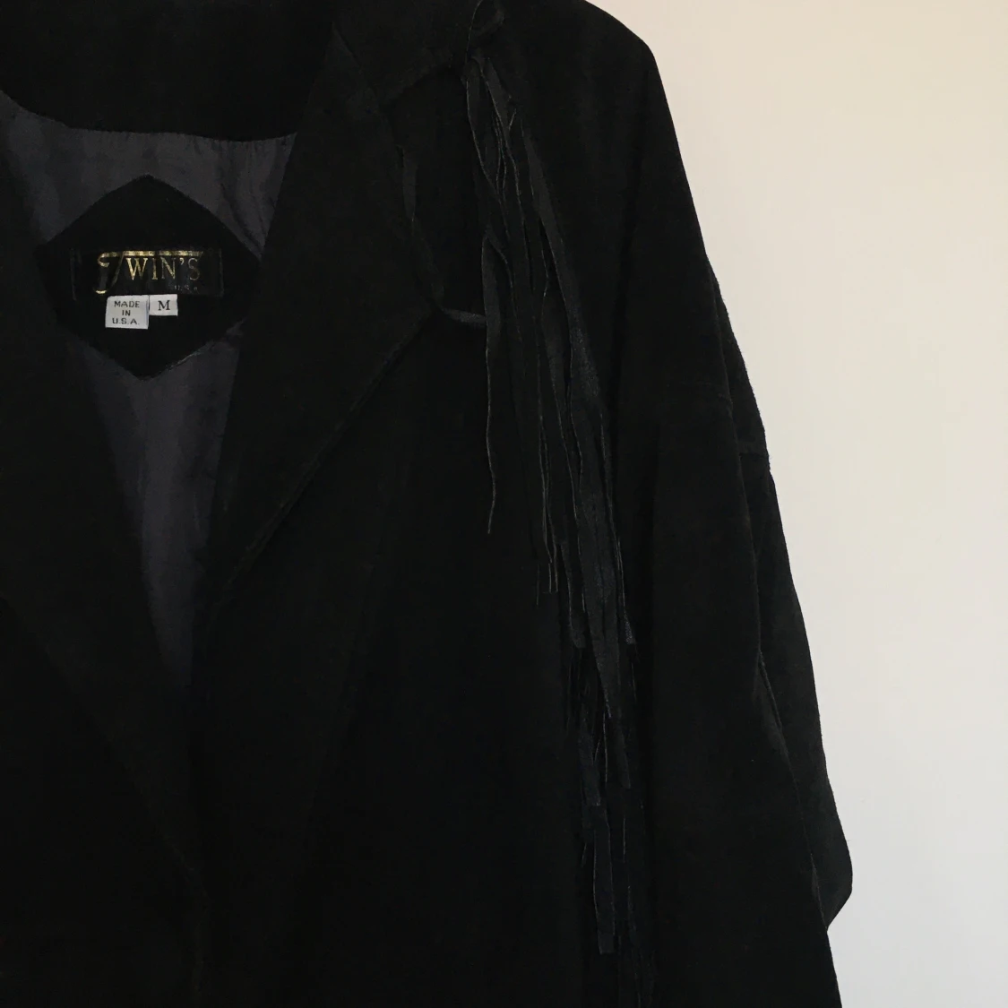 1970s SVART MOCKAJACKA MED FRANSAR 💗 - 91