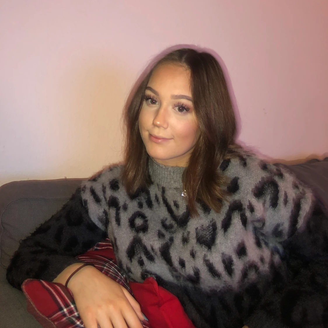 Stickad leopard tröja - 90