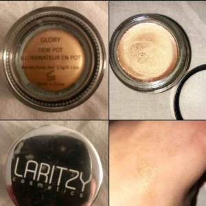  - Dew pot illuminator.  En krämig highlighter i guld/koppar nyansen ”Glory”.  Väl pigmenterad och hållbar i formulan.   Kan mötas upp på Gotland (kommer möjligtvis överens om en bensin slant). Fraktar överallt.  Endast swatchad för bilden.  Nypris 180kr.