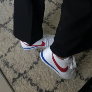 Snygga sneakers från Nike  - Säljer dessa väldigt snygga skorna från Nike i storlek 38 som passar till allt. De har väldigt snygga detaljer i blått och rött som gör de mer unika. De är helt oanvända och köpte de för 700kr men säljer de för 300kr! Vid snabbt köp står jag för frakten😊💞