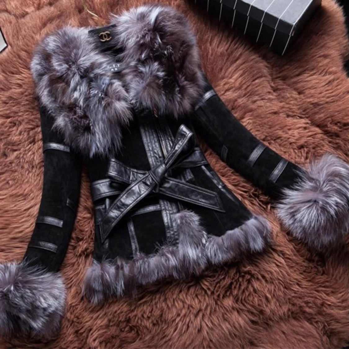 Äkta pälsjacka storlek S - 91