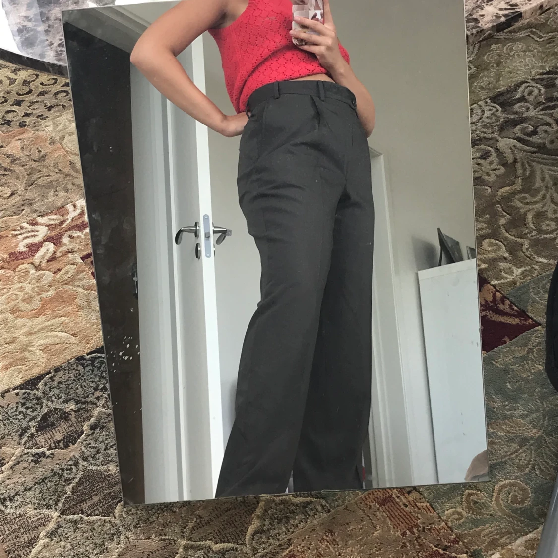 Mörkgröna kostymbyxor