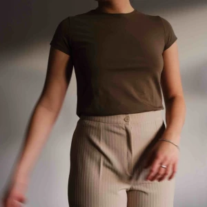  - Supersnygg stilren T-shirts i en trendig brun färg från Massimo Dutti. Storlek: XS