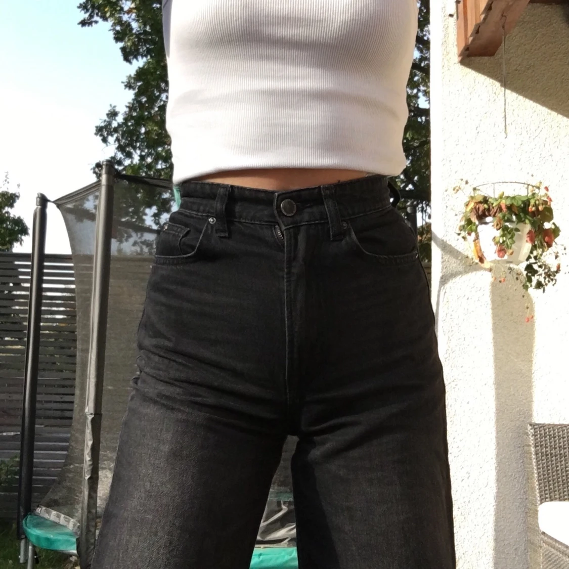 Raka grå/svarta jeans  - 91