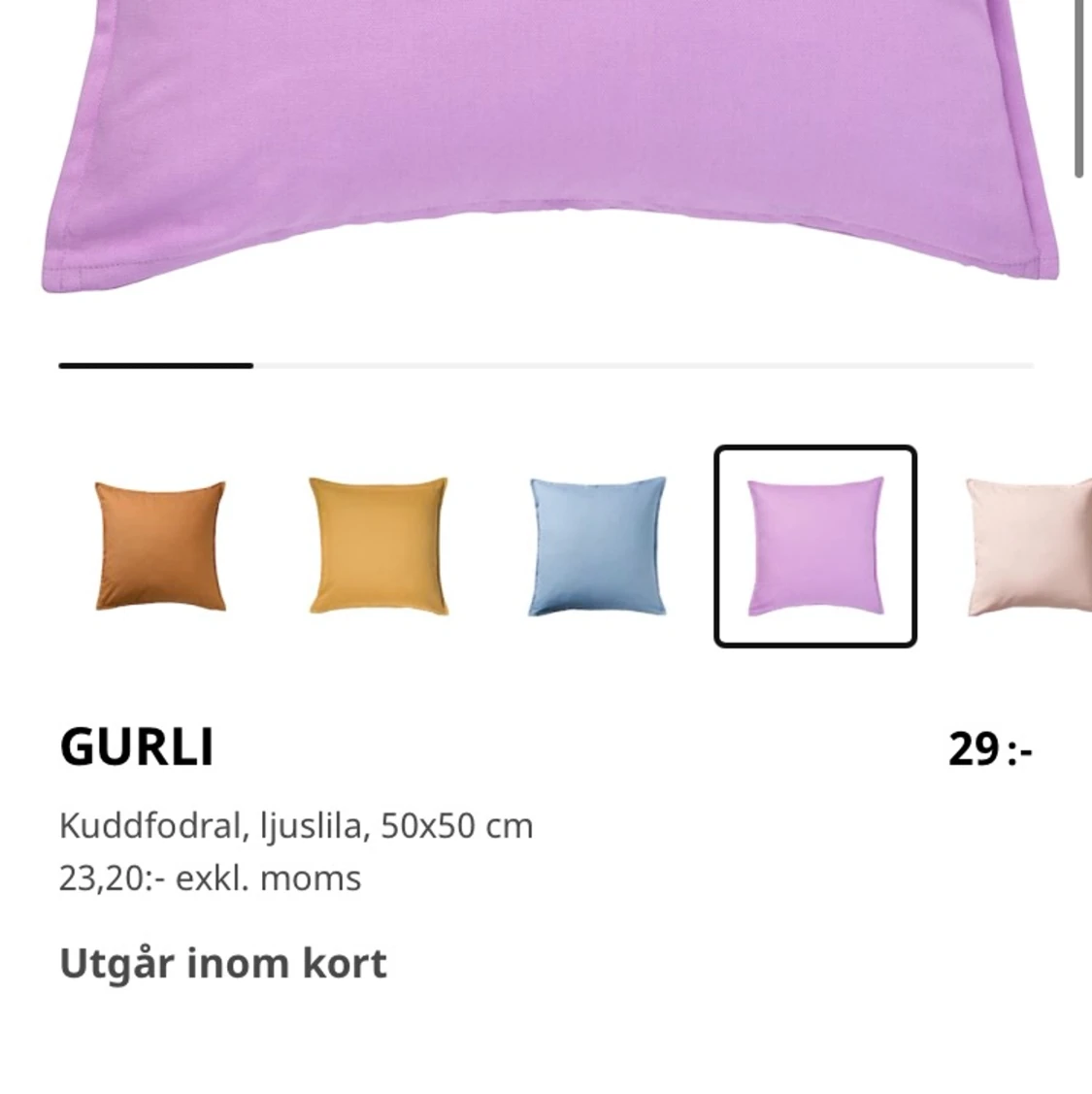 Kuddfodral lila - 90