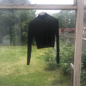  - Svart transparent polo-topp från Urban Outfitters 🦋 svinfin verkligen men har bara legat i garderoben och dammat ett tag nu :///   Fri frakt 🌹