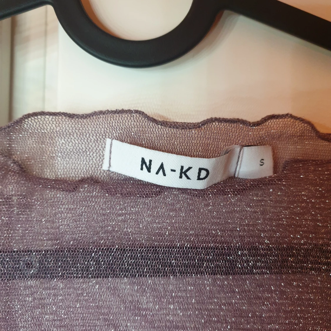 Lila glittrig genomskinlig tröja - 90