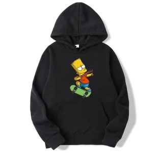 Svart Simpsons Hoodie - En super mysig svart hoodie med Simpsons tryck på framsidan. Helt oanvänd och säljer pga att jag beställde i fel storlek. Säljer för 300kr + frakt. Perfekt för ett Simpsons fan.🥰🥰