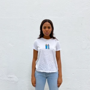 Tröja no:8 - AXELKONSTNAR x PHILIPPA - Vit secondhand t-shirt med print skapad av @axelkonstnar i samarbete med Philippa Parnevik. 