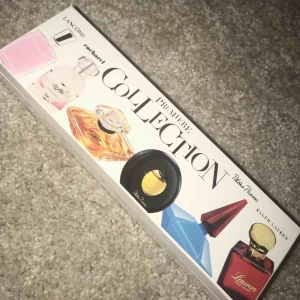  - Lancome Premiere collection miniatures. 6 st olika lite dyrare parfymer i olika små storlekar varav en är paloma Picasso och en på Ralph lauren. 1: 5ml  2: 6ml  3: 7.5 ml  4: 4.8 ml  5: 3 ml  6: 3.5 ml. Aldrig använda och nypris ligger på ca 350kr.