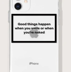 genomskinligt mobilskal med text  - fick hem det i fel storlek så det är oöppnat. passar till iphone 7/8 plus