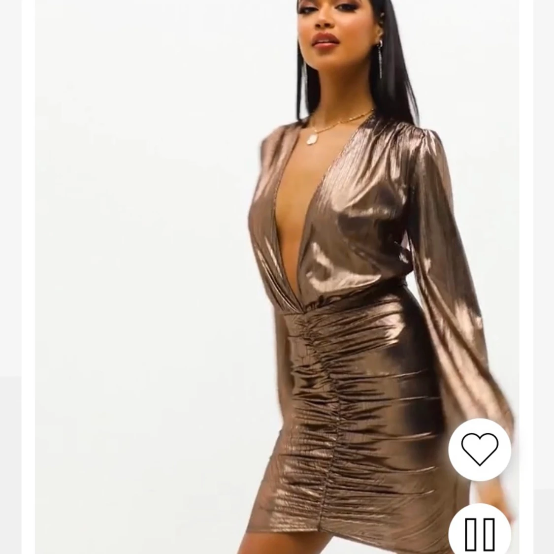 Nelly Bronz/guld klänning st. XS - 90