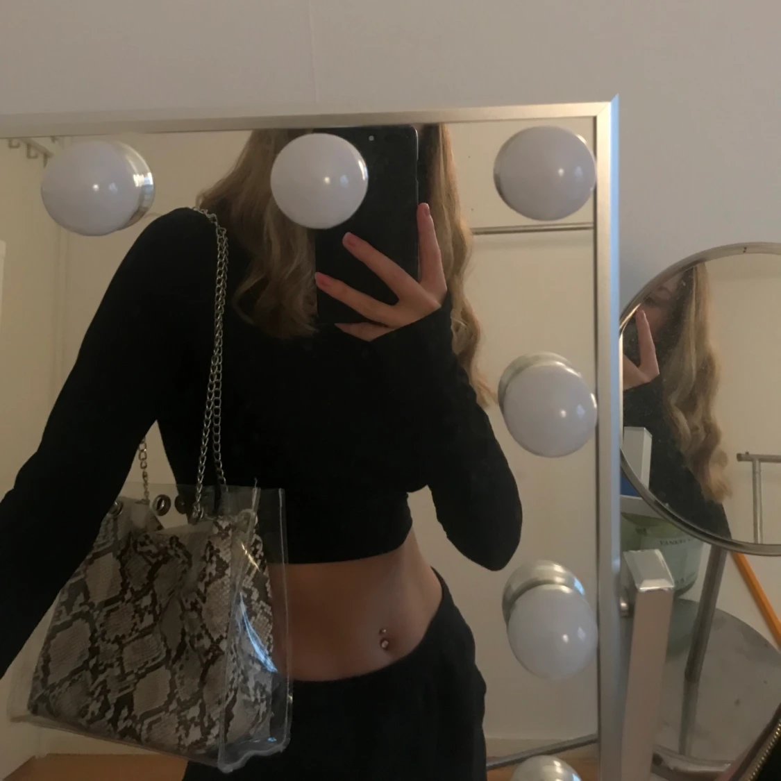 Genomskinlig väska med innerväska - 90